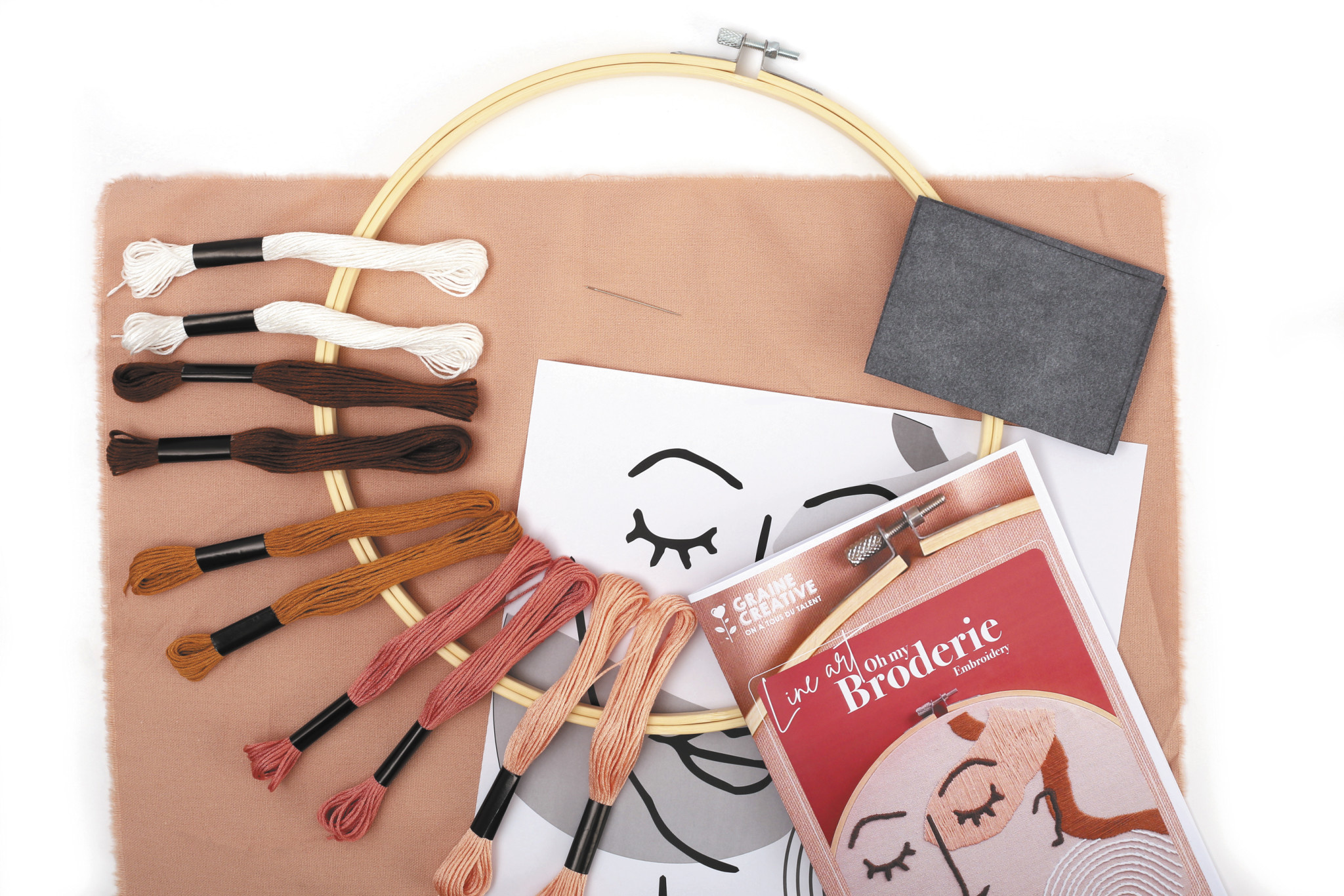 GRAINE CREATIVE Kit Broderie Visage Line Art 280 X 290 X 20 Mm