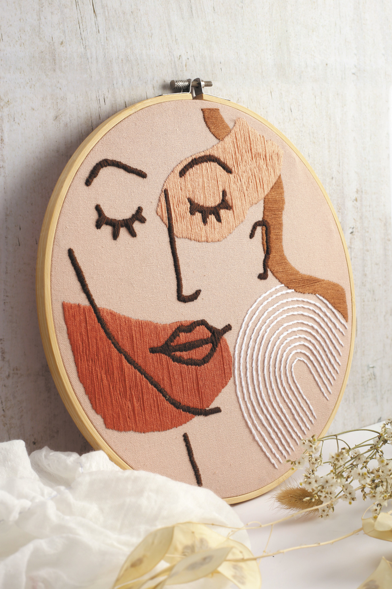 GRAINE CREATIVE Kit Broderie Visage Line Art 280 X 290 X 20 Mm