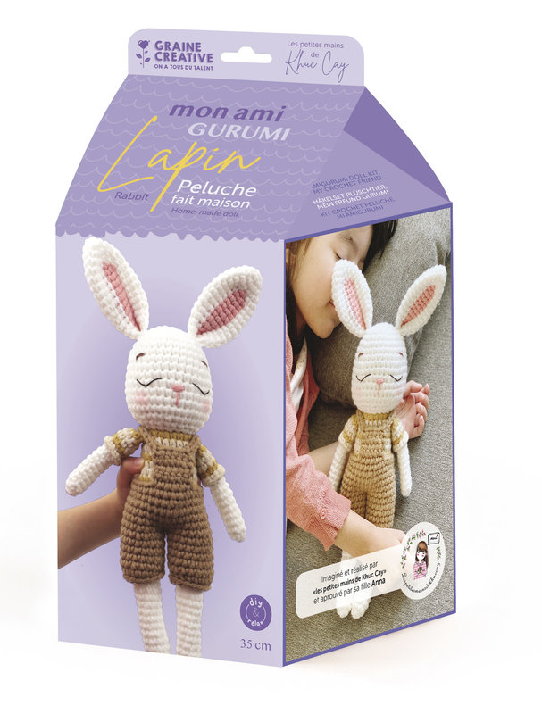 GRAINE CREATIVE Kit mon ami Gurumi Lapin 140 x 340 x 140 mm