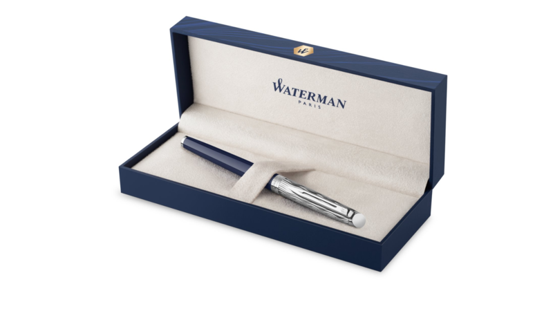 WATERMAN Stylo Roller Hémisphère L'Essence du bleu Finition Chrome