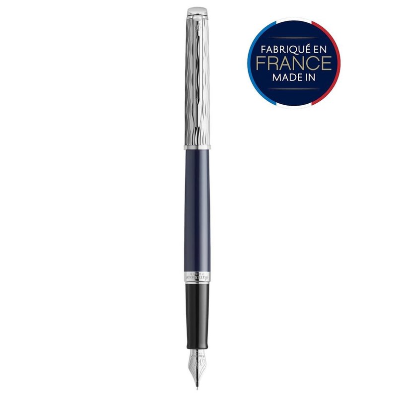WATERMAN Stylo Plume M Hémisphère l'Essence du bleu Finition Chrome