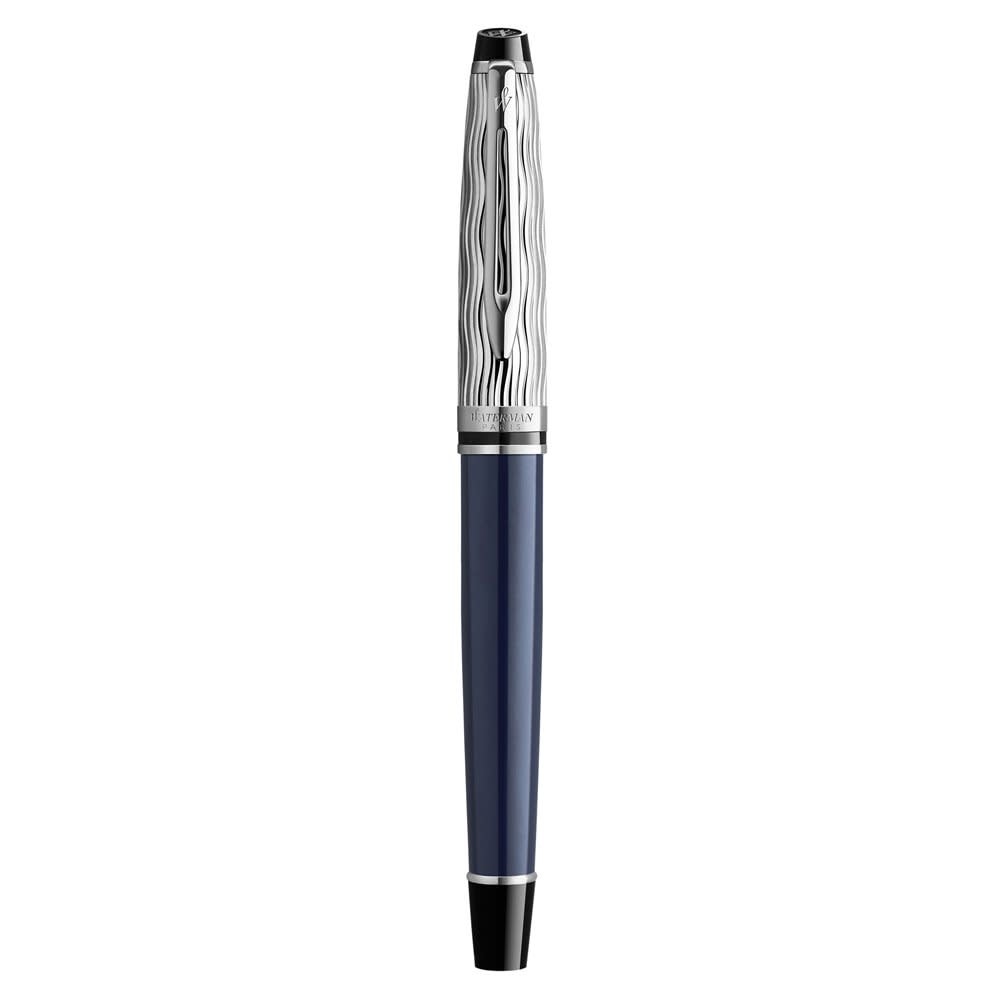 WATERMAN Stylo Roller Expert l'Essence du bleu Finition Chrome