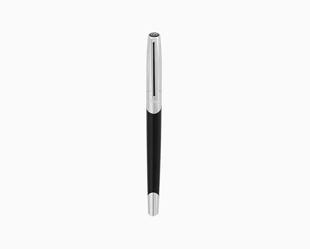 DUPONT S.T Stylo Plume Défi Millenium Argenté et Noir Laqué