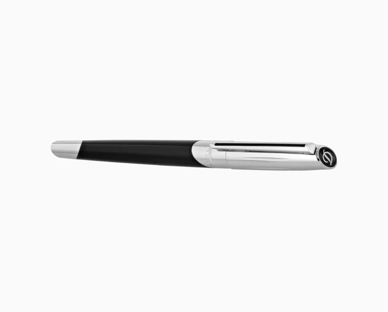 DUPONT S.T Stylo Plume Défi Millenium Argenté et Noir Laqué