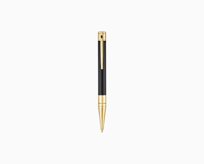 DUPONT S.T Stylo bille D-Initial noir doré