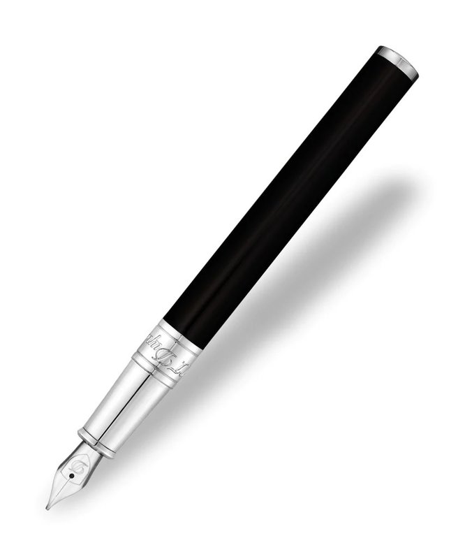 DUPONT S.T Stylo plume D-Initial noir et chromé