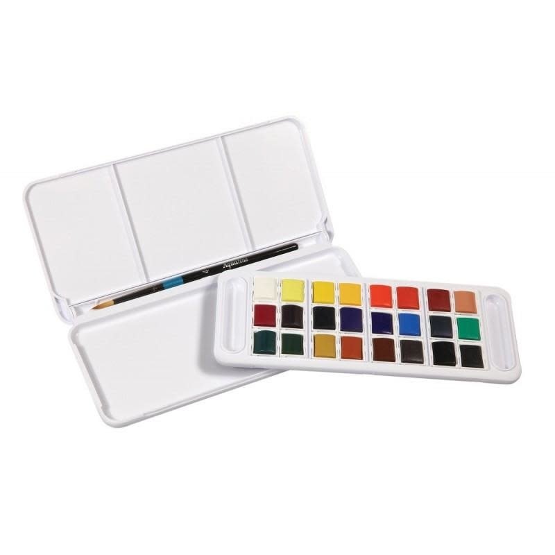 DALER ROWNEY Aquafine Aquarelle 24 1/2 godets set voyage