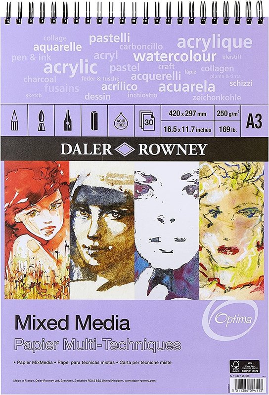 DALER ROWNEY Optima  Mix Media Spi A3 250G 30F