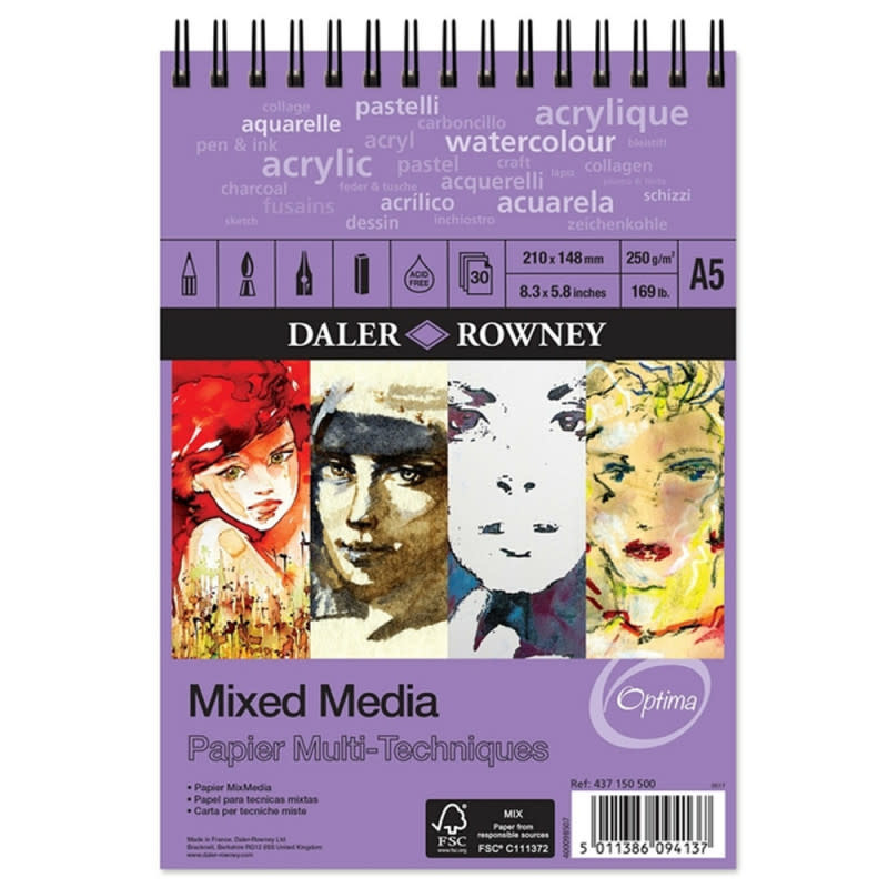 DALER ROWNEY Optima Bloc  Mix Media Spi A5 250G 30F