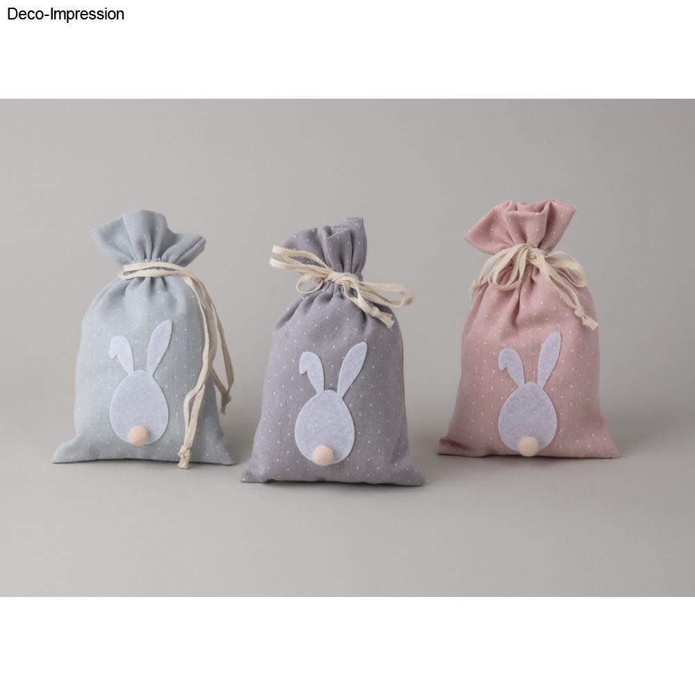 RAYHER Kit Sachets en tissu avec Lapin, 12x19,5cm, sct.-LS 3 kit