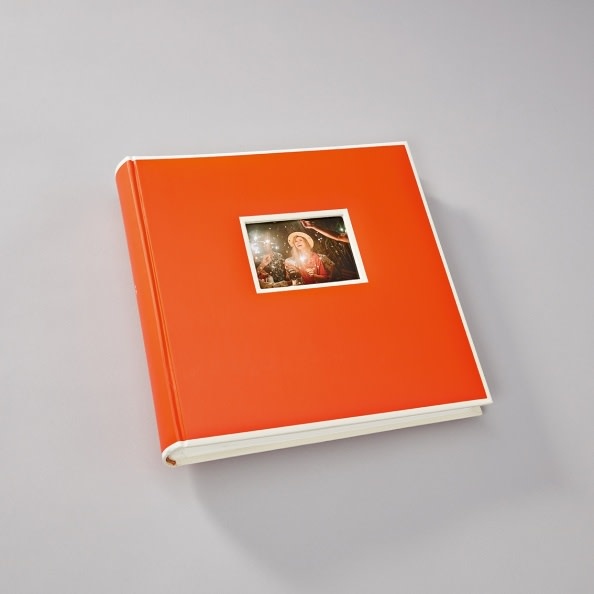 SEMIKOLON Album photos Jumbo Orange pages crème 30x30cm