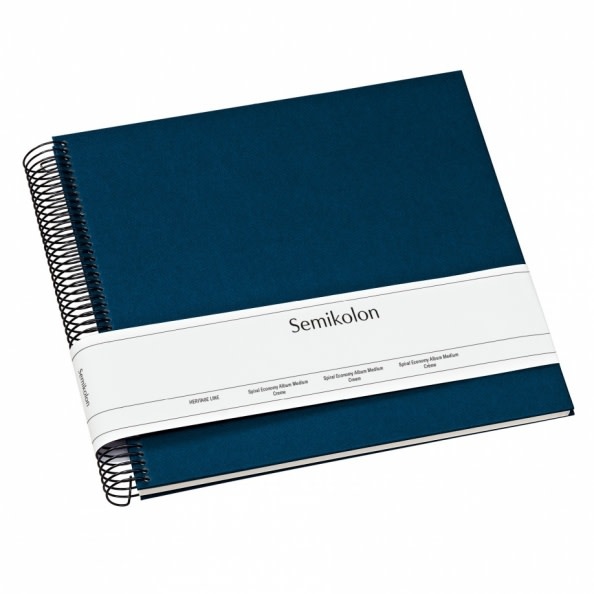 SEMIKOLON Album photos spiralé Economy Medium Marine pages crème 23x24,5cm