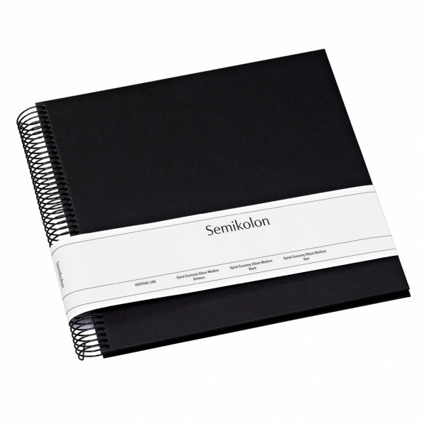 SEMIKOLON Album photos spiralé Economy Medium Noir pages noires 23x24,5cm
