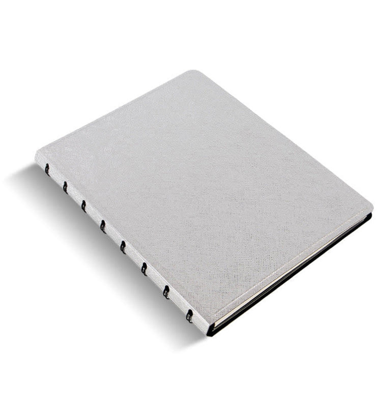 A5 Saffiano Metallic Notebook Silver - Papeterie Michel