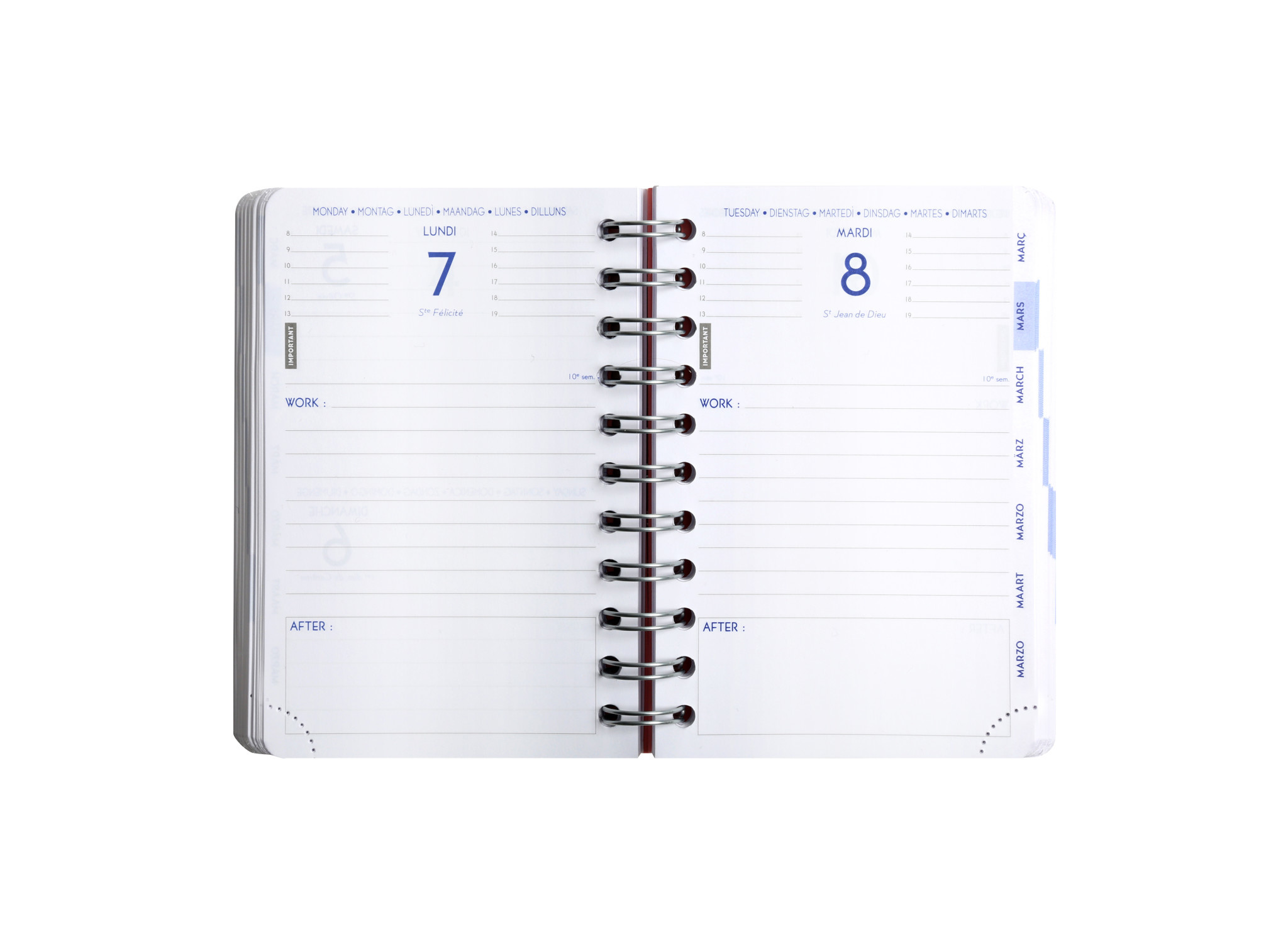 EXACOMPTA Agenda Scolaire 1 jour par page Forum Work&After Aquarel couleurs  aléatoires