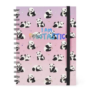 LEGAMI Lined Spiral-Bound Notebook - Spiral Notebook - Large - Panda