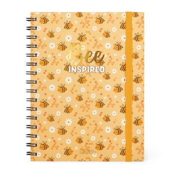 LEGAMI Lined Spiral-Bound Notebook - Spiral Notebook - Large - Bee