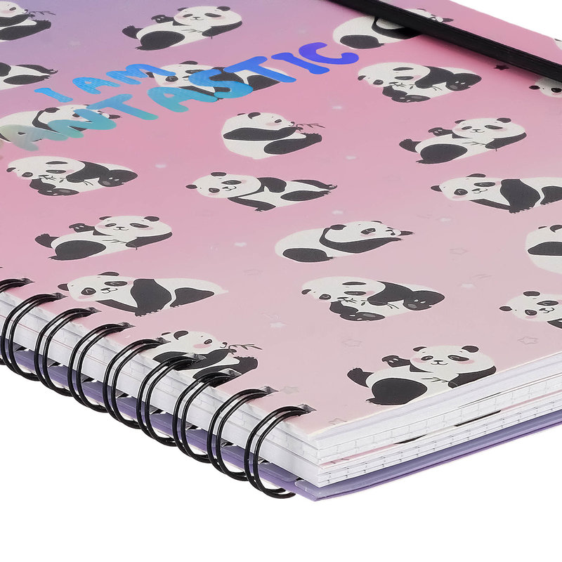 LEGAMI 3-In-1 Spiral-Bound Notebook - Trio Spiral Notebook  3 In 1- Maxi - Panda