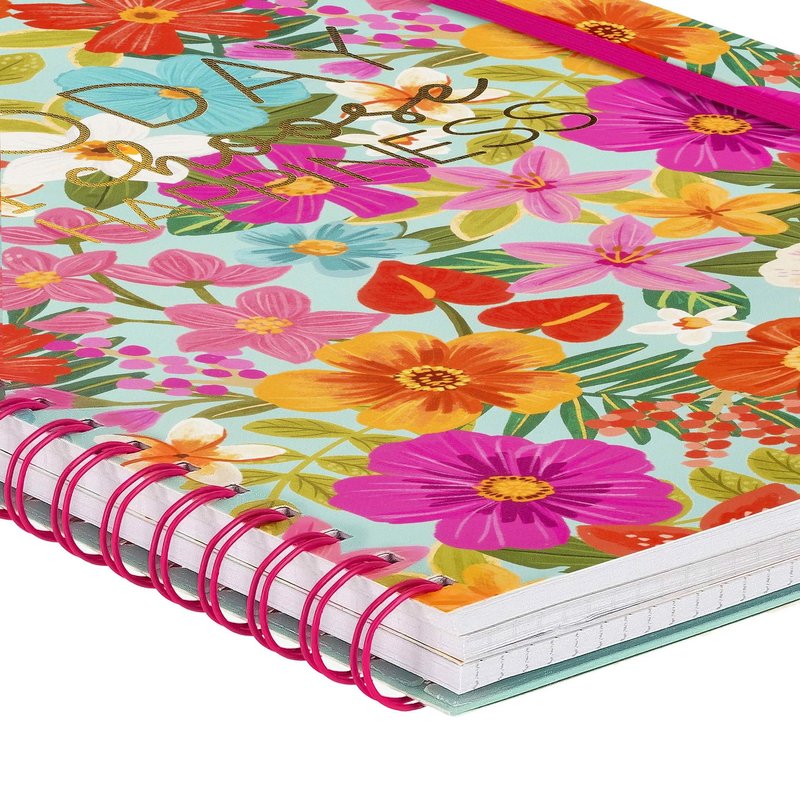 LEGAMI Cahier À Spirale 3-En-1 - Maxi Trio Spiral Notebook - Flowers