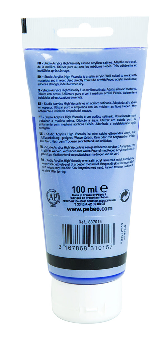 PEBEO Acrylique Fine Studio Acrylics 100 Ml Bleu Outremer Foncé