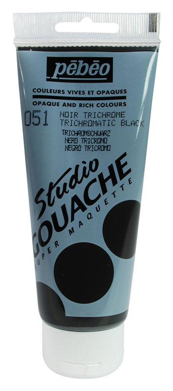 PEBEO Peinture Gouache fine Studio tube 100ml Noir trichrome