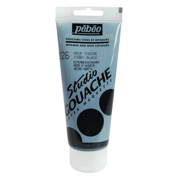 PEBEO Peinture Gouache fine Studio tube 100ml Noir ivoire