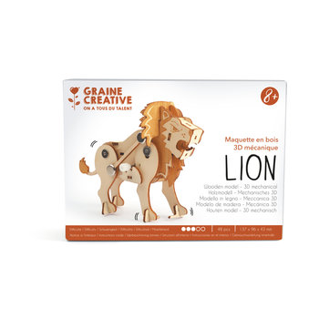 GRAINE CREATIVE Maquette  En Bois 3D Mecanique  Lion