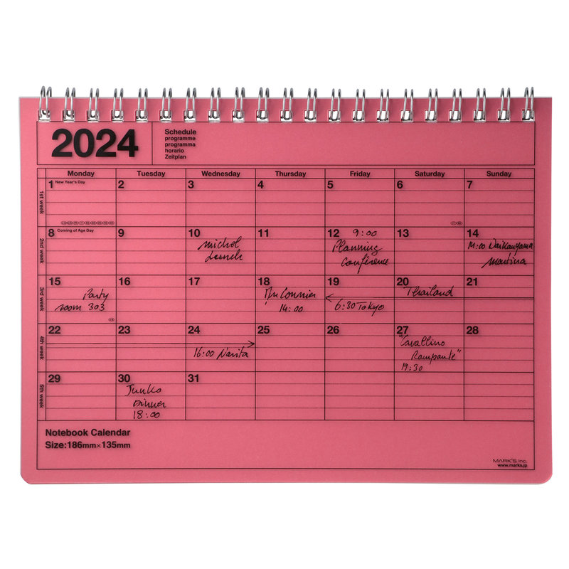 MARK'S EUROPE 2024 Notebook Calendrier S / Red