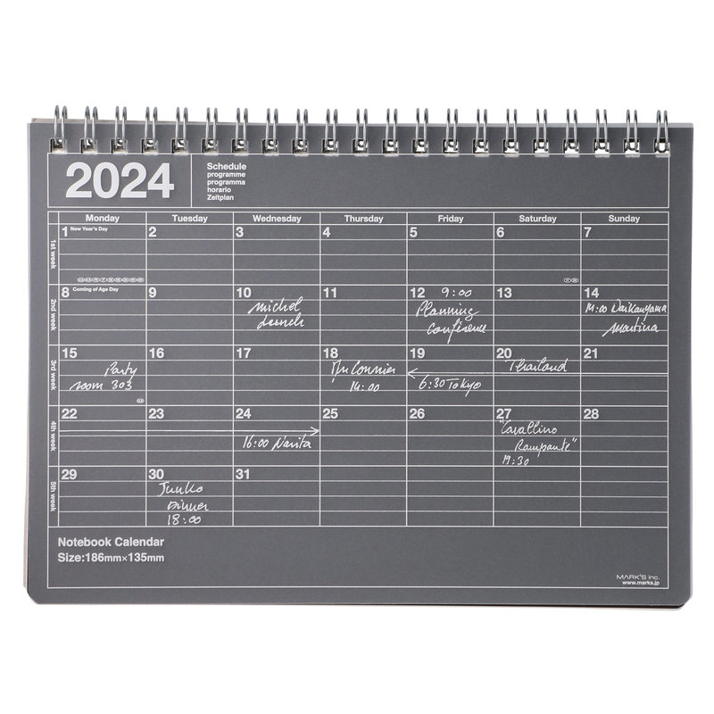 MARK'S EUROPE 2024 Notebook Calendrier M / Black