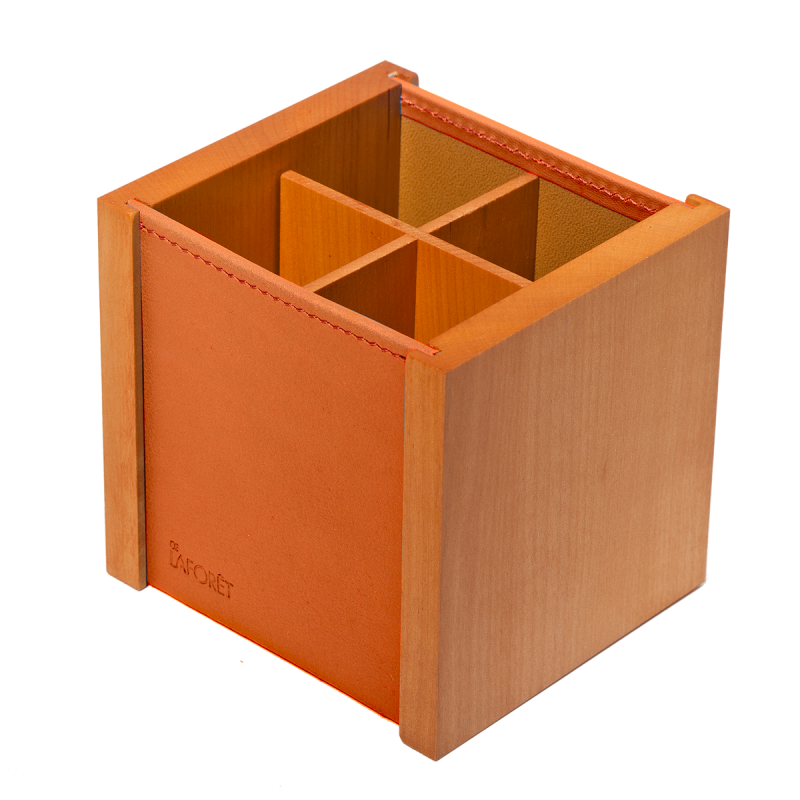 Pot à Stylos Riga Mandarine 9,5x8,5x9cm