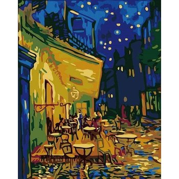 FIGURED'ART Peinture par numéros Van Gogh Café taille 40x50cm toile tendue sur chassis