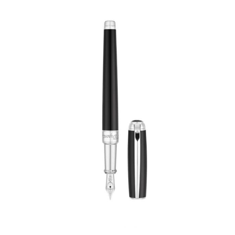 S.T DUPONT Stylo Plume Line D Medium Noir Plladium