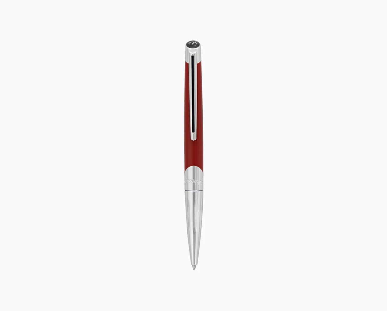 DUPONT S.T Stylo Bille Défi Millennium Argenté et rouge mat