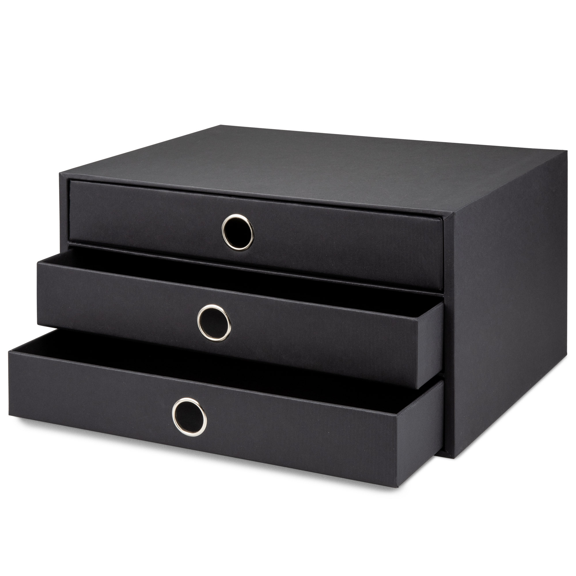 S.O.H.O. Noir - Boite d'archives coulissante A4 3 tiroirs