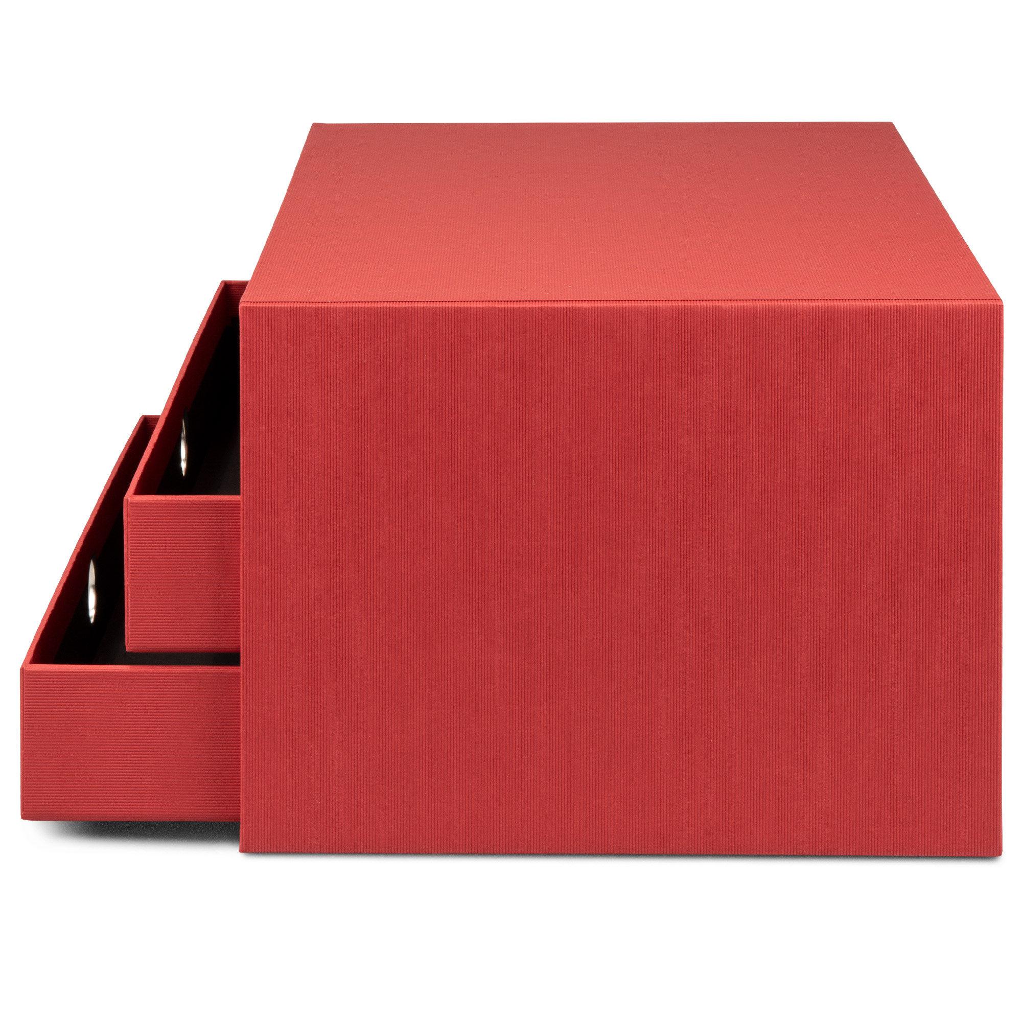 S.O.H.O. Rouge - Boite d'archives coulissante A4 3 tiroirs