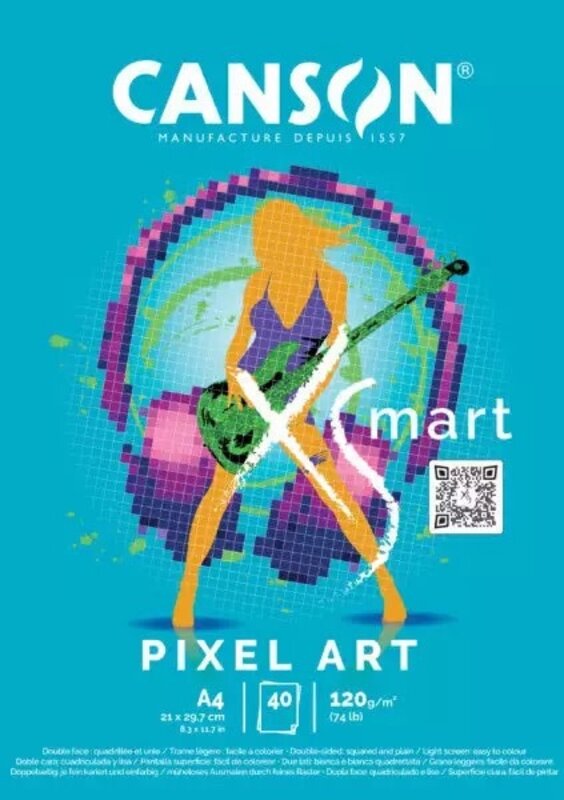 CANSON Bloc XS'MART A4 120g/m² Pixel Art 40 feuilles