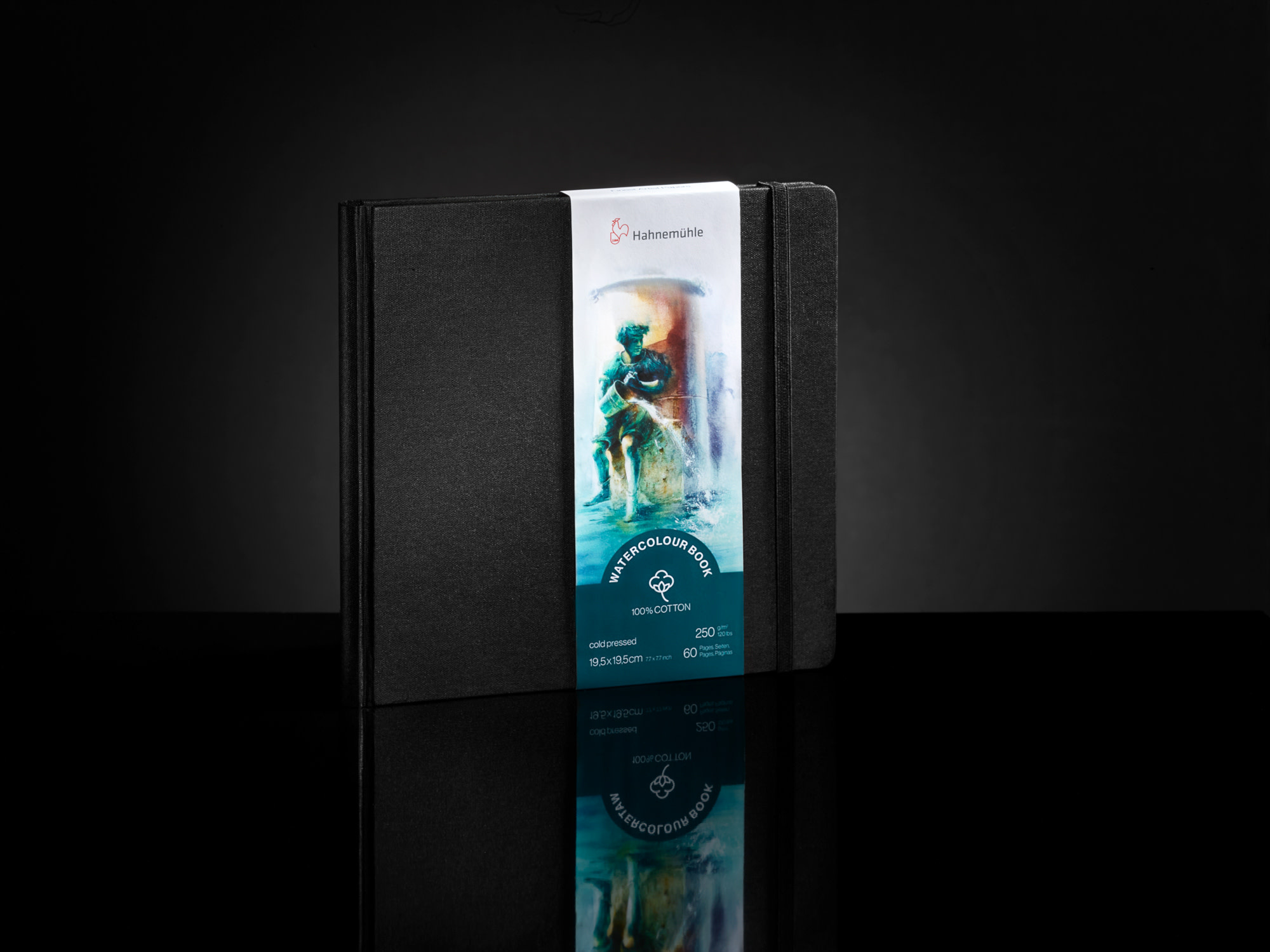 HAHNEMÜHLE Watercolour Book 100% Coton 19,5x19,5 cm 250 g/m²,30feuilles, grain fin