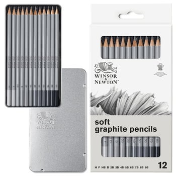 WINSOR & NEWTON Studio Collection Box of 12 Soft Lead Graphite Pencils