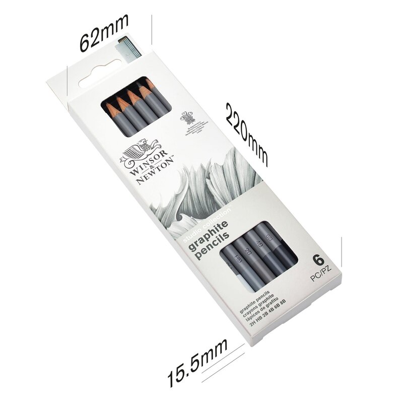 WINSOR & NEWTON Studio Collection crayons graphite assortiment x6 set