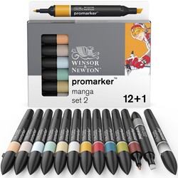 WINSOR & NEWTON Promarker set x12+1 Manga expansion 2