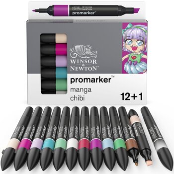 WINSOR & NEWTON Promarker set x12+1 Manga Chibi