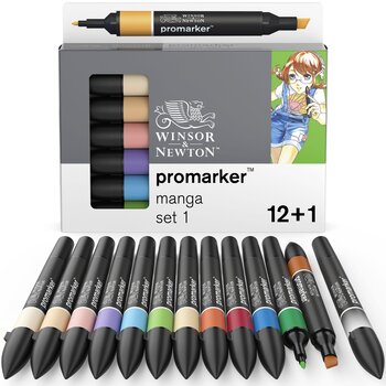 WINSOR & NEWTON Promarker set x12+1 Manga expansion 1