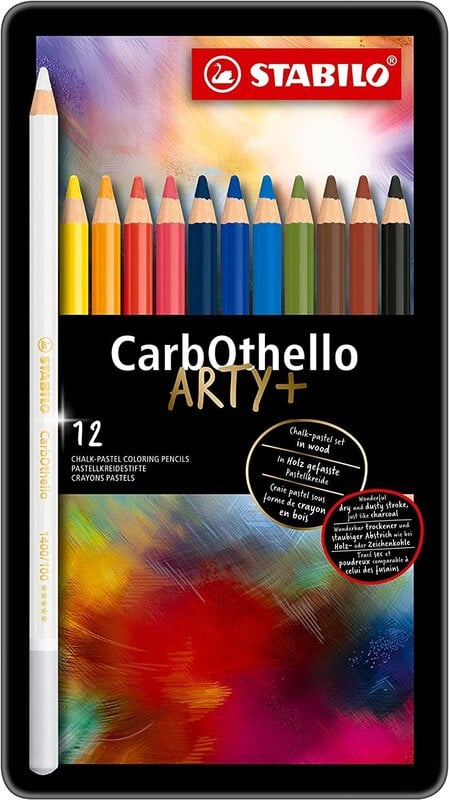 STABILO Boîte métal x 12 Crayons pastel CarbOthello