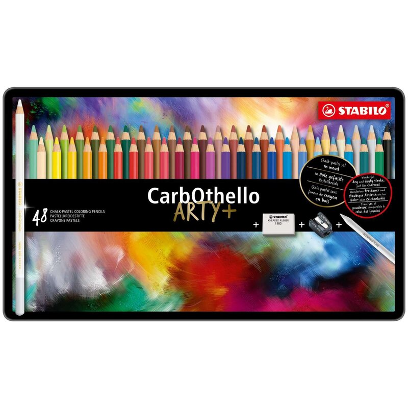 STABILO Boîte métal x 48 crayons pastel STABILO CarbOthello