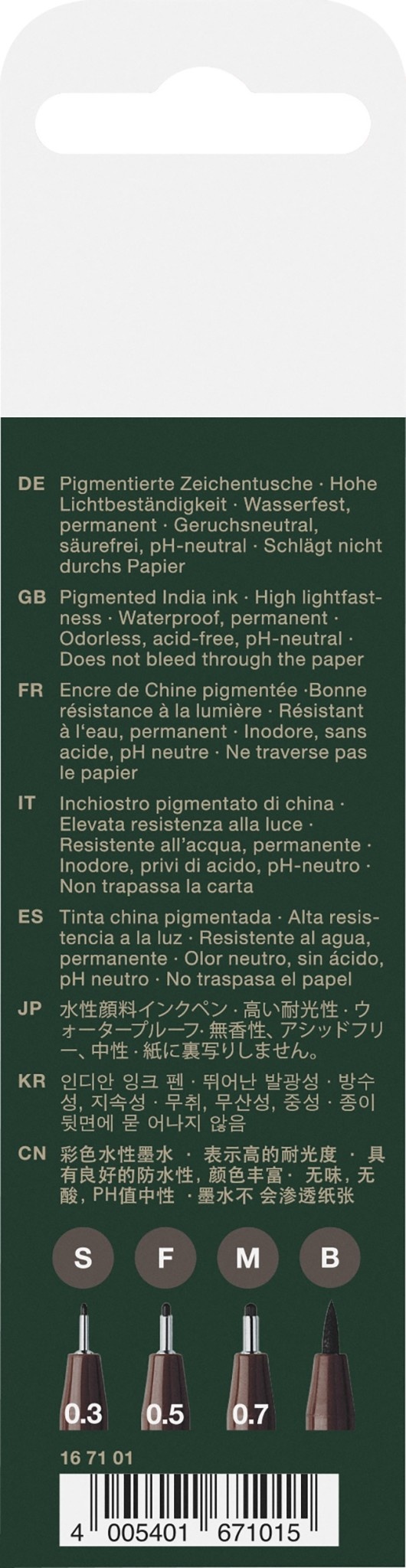 FABER CASTELL Feutres Pitt Artist Pen sépia poch. 4x