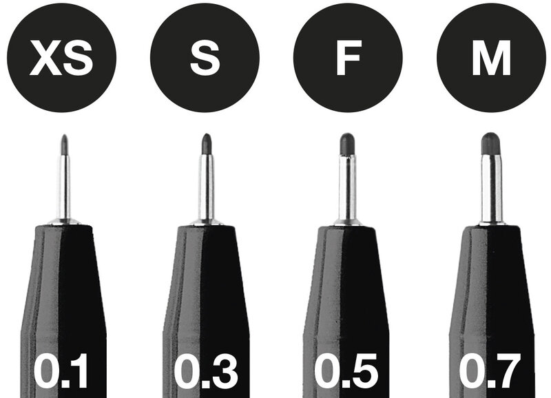 STAEDTLER pigment liner - 6 Feutres fins - noir - différentes