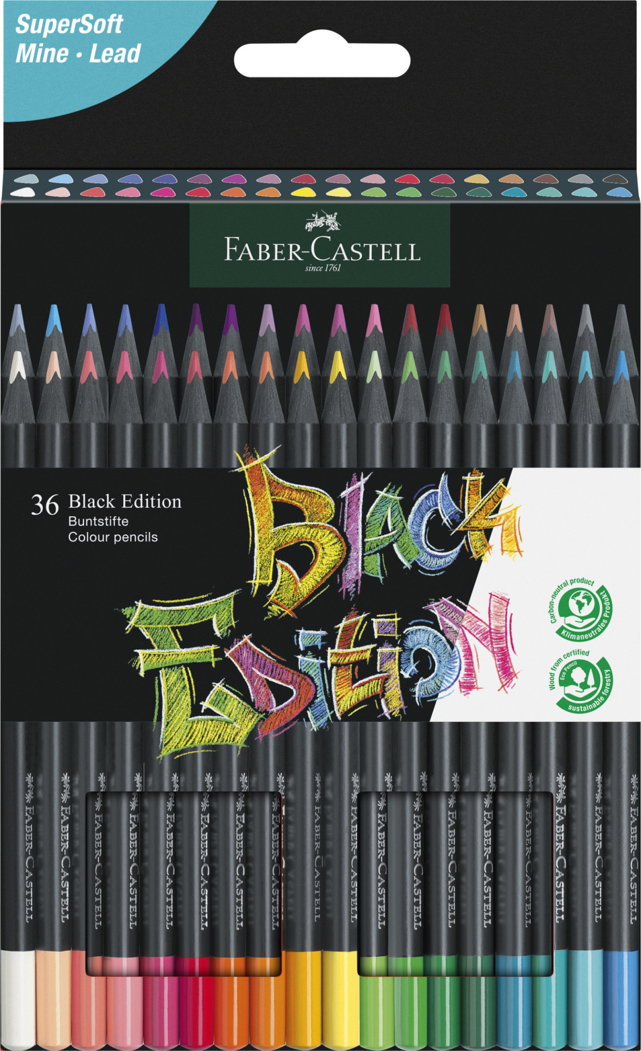 Crayons de couleur Black Edition 36x - Papeterie Michel
