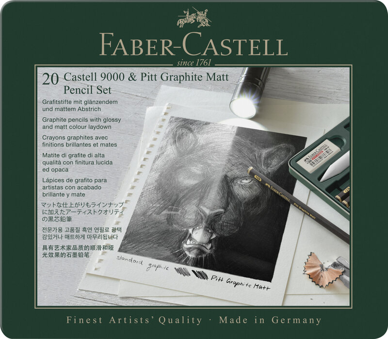 FABER CASTELL Set 20 crayons Pitt Graphite Matt & Castell 9000