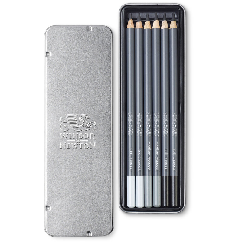 WINSOR & NEWTON Studio Collection Set De 6 Crayons Fusains Assortis
