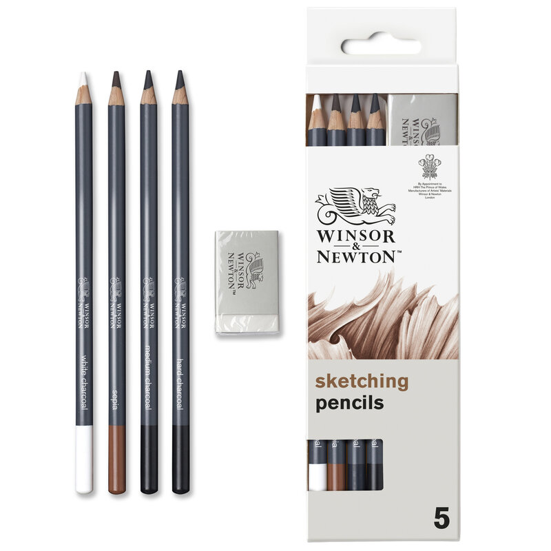 WINSOR & NEWTON Studio Collection Crayons Esquisse X4 + Gomme